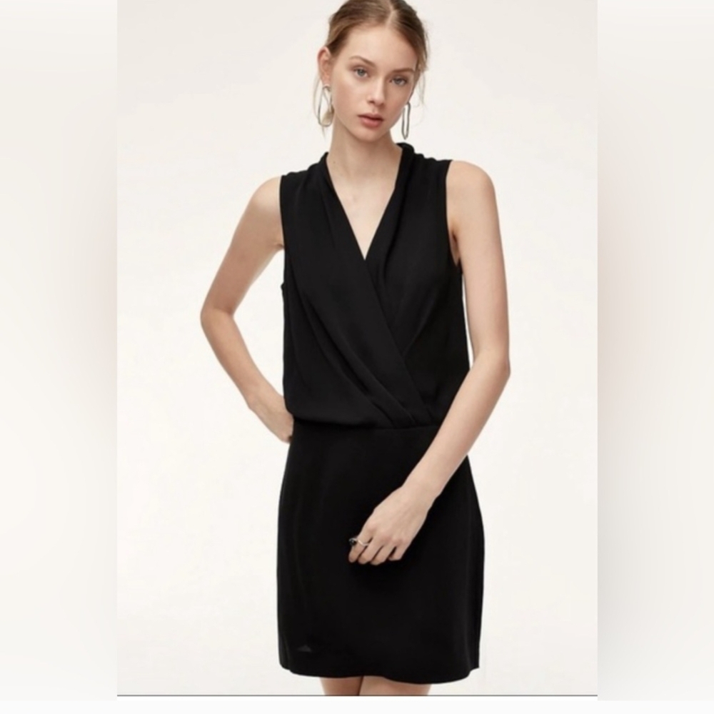 Babaton Faux Wrap Phoenix Mini Dress V-Neck Sleeveless